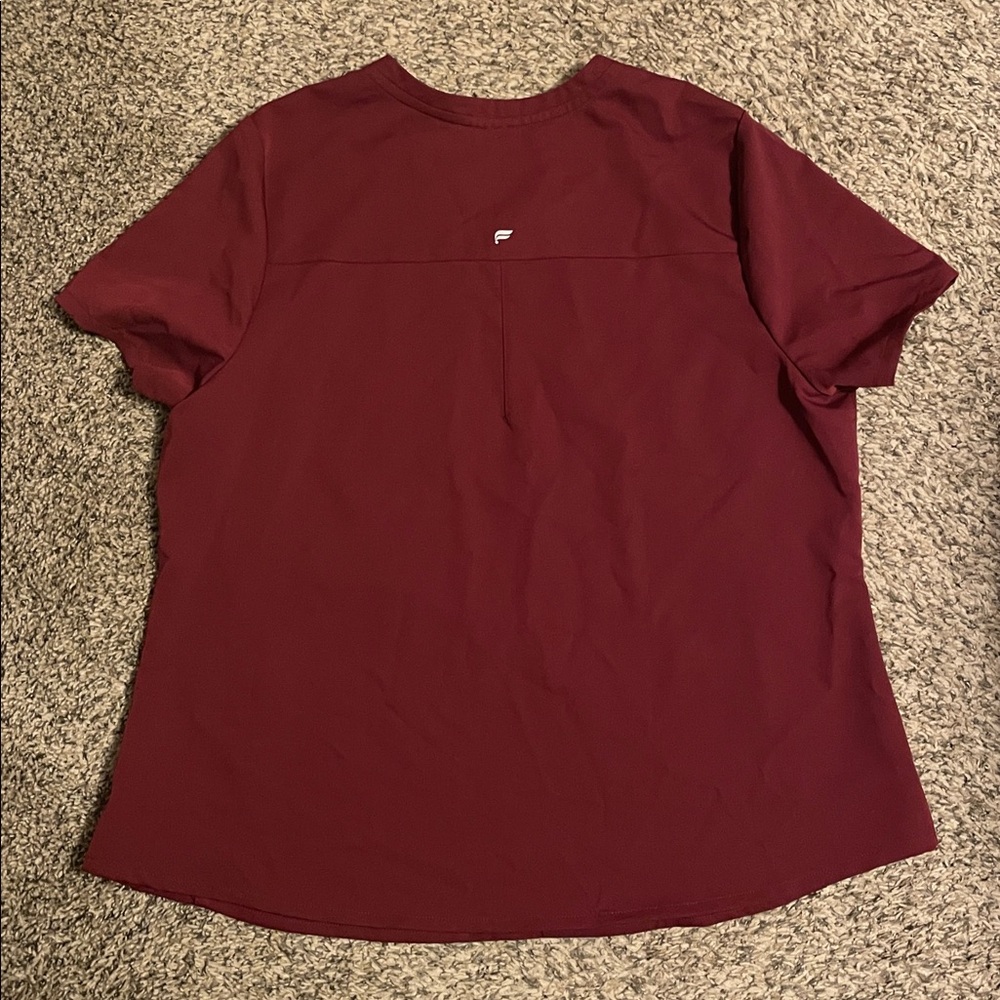 Fabletics Method Two Pocket Scrub Top In Wine Col… - image 4